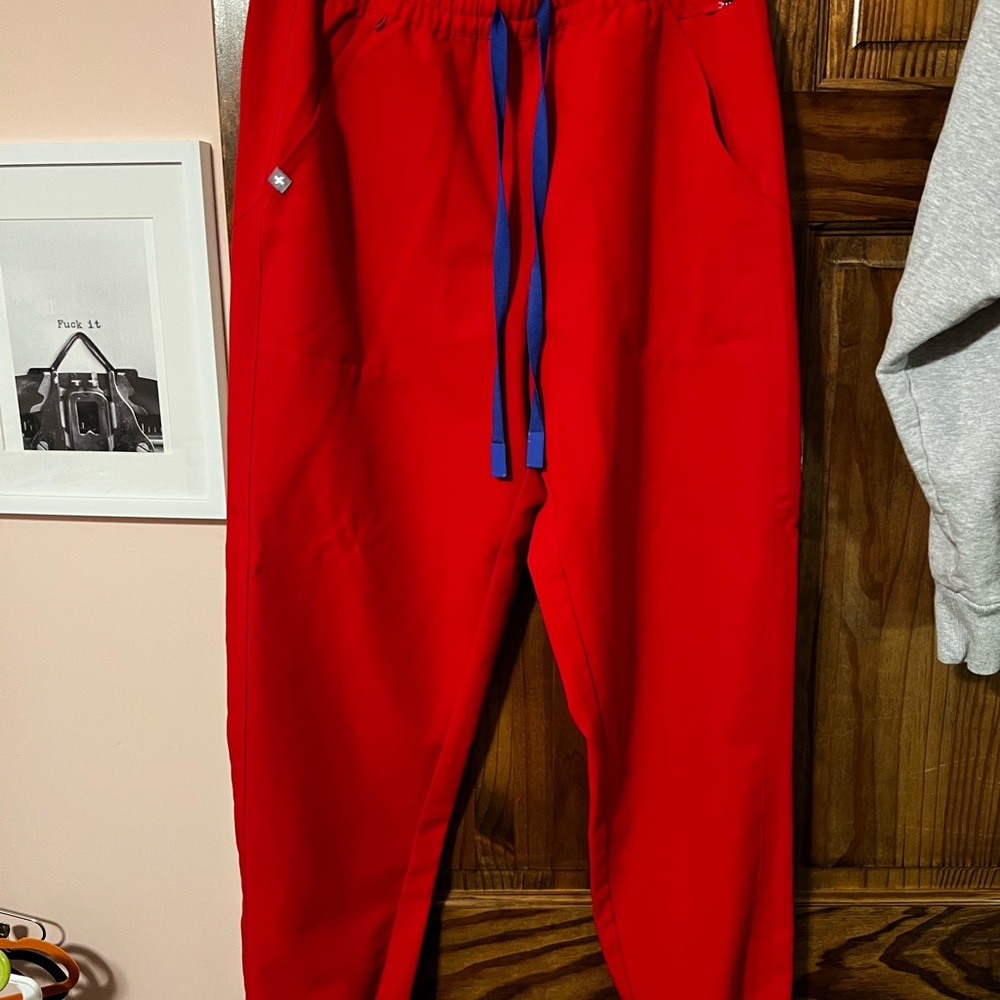 Winning Red women’s scrub joggers